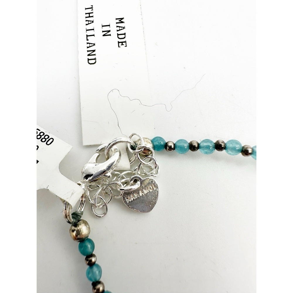Nakamol Beaded Collar Bib Blue Statement Necklace Stone Glass Rhinestones NWT - Picture 6 of 7